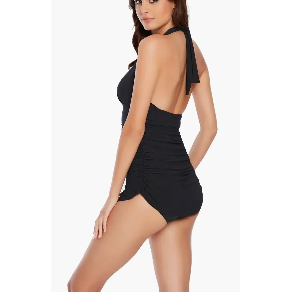 NEW $184 Magicsuit [ 10‎ US ] Yvonne Halter One-Piece Swimsuit Black #6343